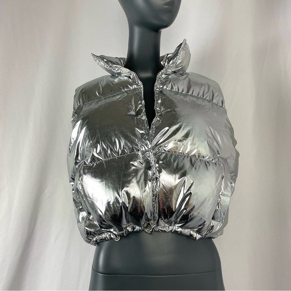Modern Mirror Tin Foiled Puffer Vest - Picture 3 of 8